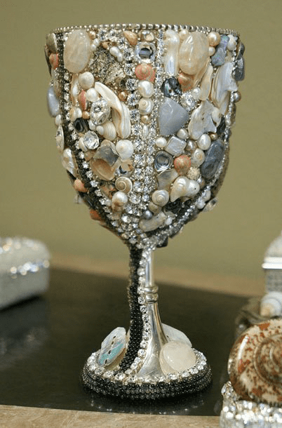 B.B.SIMON CUP-501 Swarovski Precious Stone Wine Glass - Image 2
