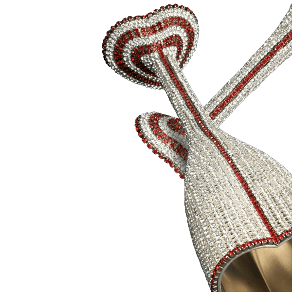 B.B.SIMON CUP-503 Swarovski Crystal Heart Wine Glass - Image 2