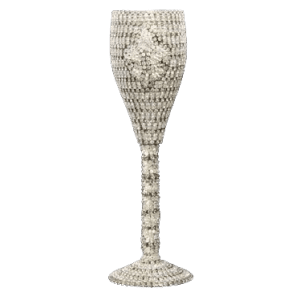 B.B.SIMON CUP-508 Swarovski Crystal Fleur De Lis Wine Glass