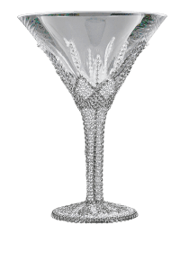 B.B.SIMON CUP-509 CLEAR Black Diamond Swarovski Martinin Glass