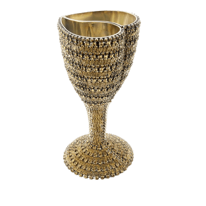 B.B.SIMON CUP-510 Gold Swarovski Crystal Wine Glass