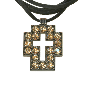 Square Cross Necklace - Light Colorado