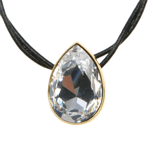 Pear Crystal Necklace - Clear