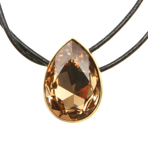 Pear Crystal Necklace - Light Colorado
