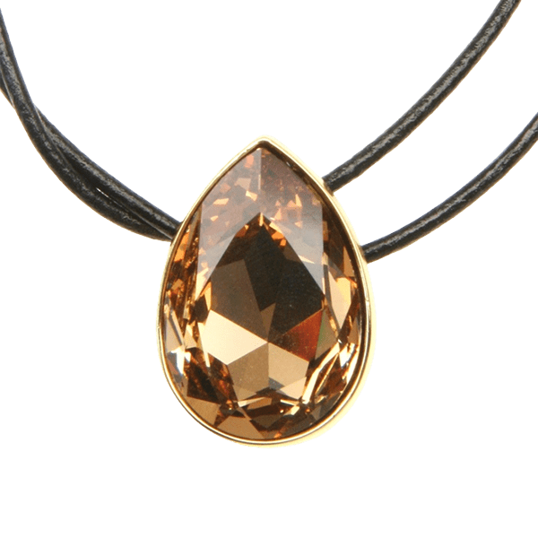 Pear Crystal Necklace - Light Colorado