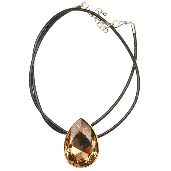 Pear Crystal Necklace - Light Colorado - Image 2