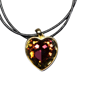 Crystal Heart Necklace -Volcano
