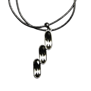 Triple Stack Oval Necklace - Black Diamond