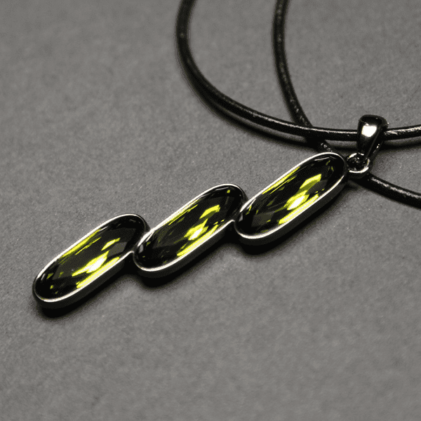 Triple Stack Oval Necklace - Olivine - Image 3