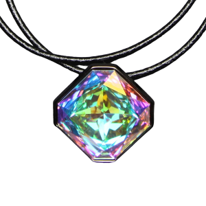 Diagonal Rounded Square Necklace - AB