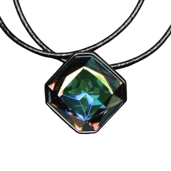 Diagonal Rounded Square Necklace - Black Diamond AB