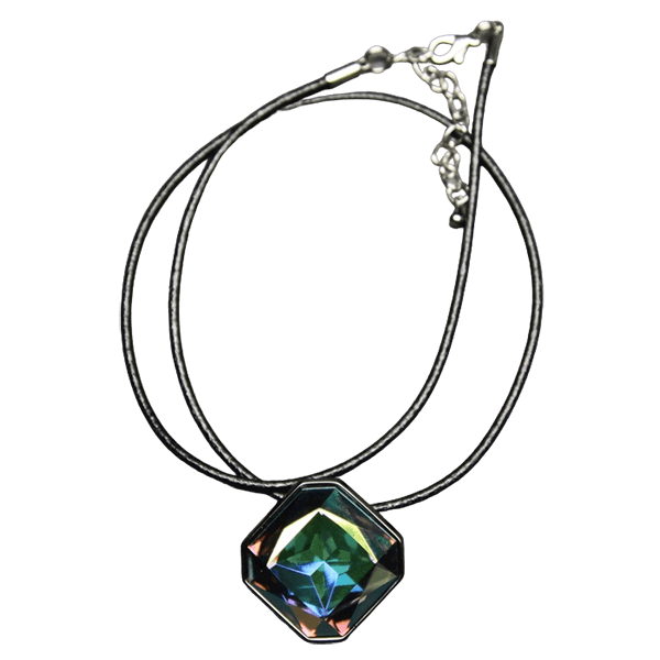 Diagonal Rounded Square Necklace - Black Diamond AB - Image 2