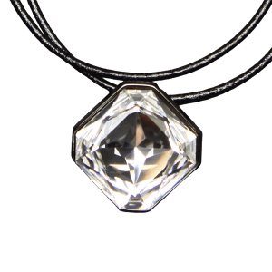 Diagonal Rounded Square Necklace - Clear