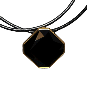Diagonal Rounded Square Necklace - Jet