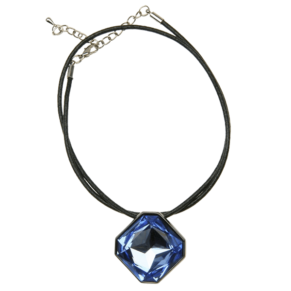 Diagonal Rounded Square Necklace - Light Sapphire - Image 2