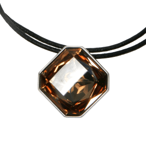 Diagonal Rounded Square Necklace - Light Colorao
