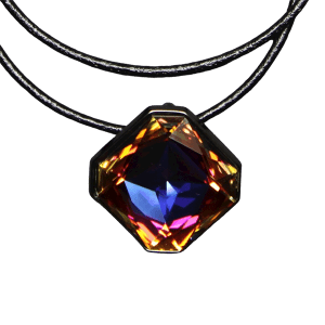 Diagonal Rounded Square Necklace - Volcano