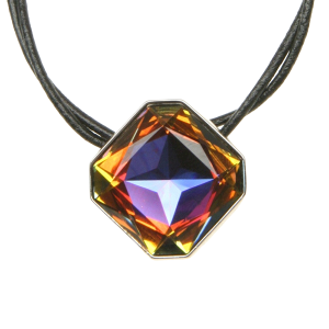 Diagonal Rounded Square Necklace - Volcano