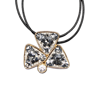 Trifecta Necklace - Clear/Gold Finish