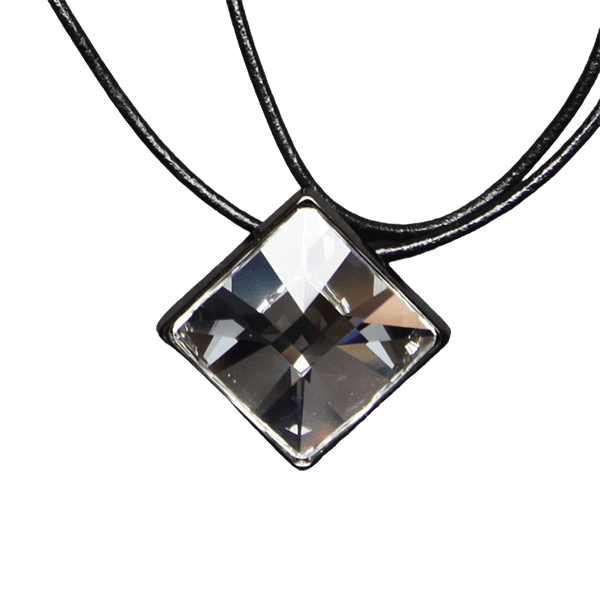 Diagonal Square Necklace - Clear