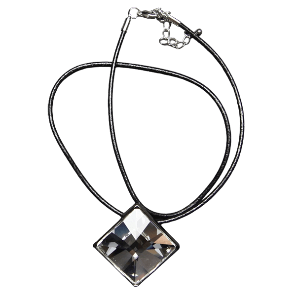Diagonal Square Necklace - Clear - Image 2