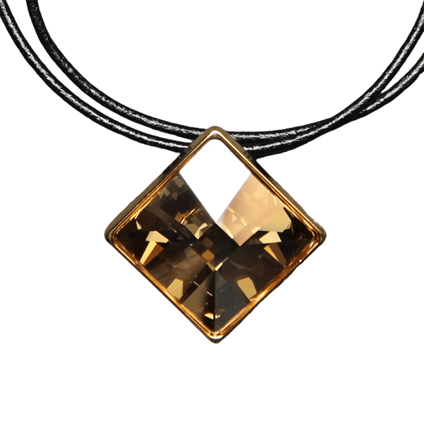 Diagonal Square Necklace - Golden Shadow