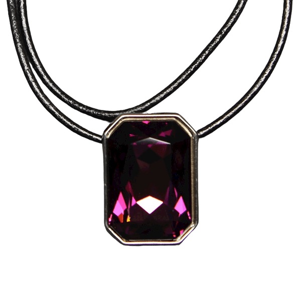 Emerald Cut Necklace - Amethyst