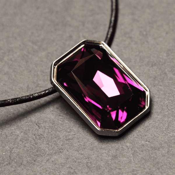 Emerald Cut Necklace - Amethyst - Image 3