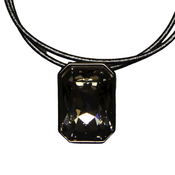 Emerald Cut Necklace - Black Diamond