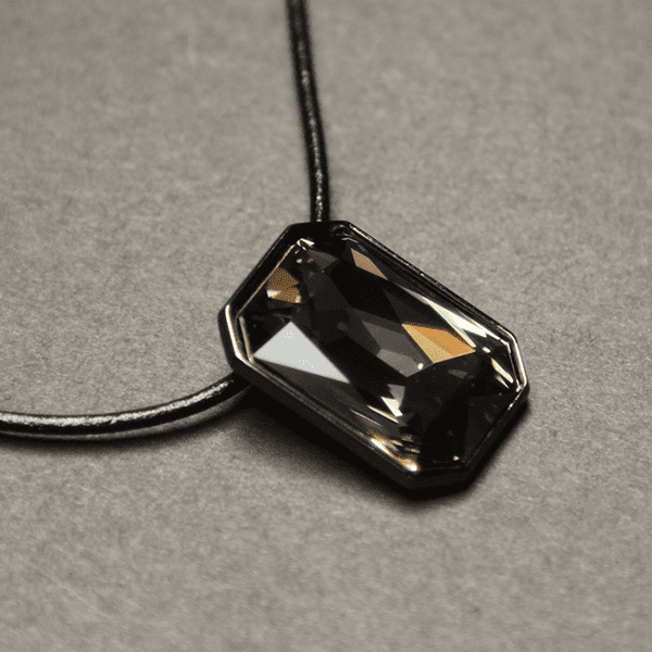 Emerald Cut Necklace - Black Diamond - Image 3