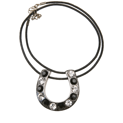 Horseshoe Necklace - Clear & Jet - Image 2