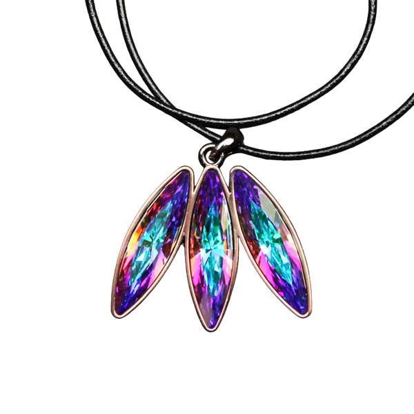 Tri Feather Necklace - AB