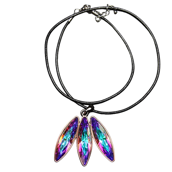 Tri Feather Necklace - AB - Image 2