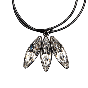 Tri Feather Necklace - Clear