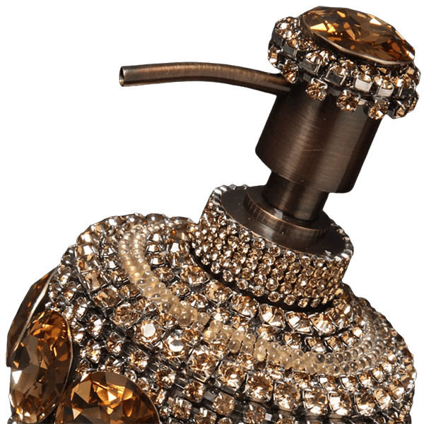 HSD-100-27 Gold Swarovski Crystal Soap Dispenser - Image 2