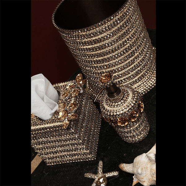 HSD-100-27 Gold Swarovski Crystal Soap Dispenser - Image 4