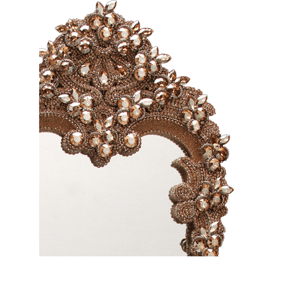 M-201-GOLD BB Simon Ornate Jeweled Swarovski Mirror - Image 2