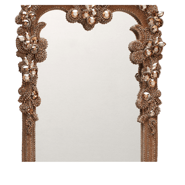 M-201-GOLD BB Simon Ornate Jeweled Swarovski Mirror - Image 3