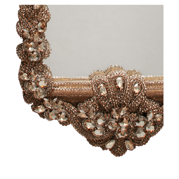 M-201-GOLD BB Simon Ornate Jeweled Swarovski Mirror - Image 4