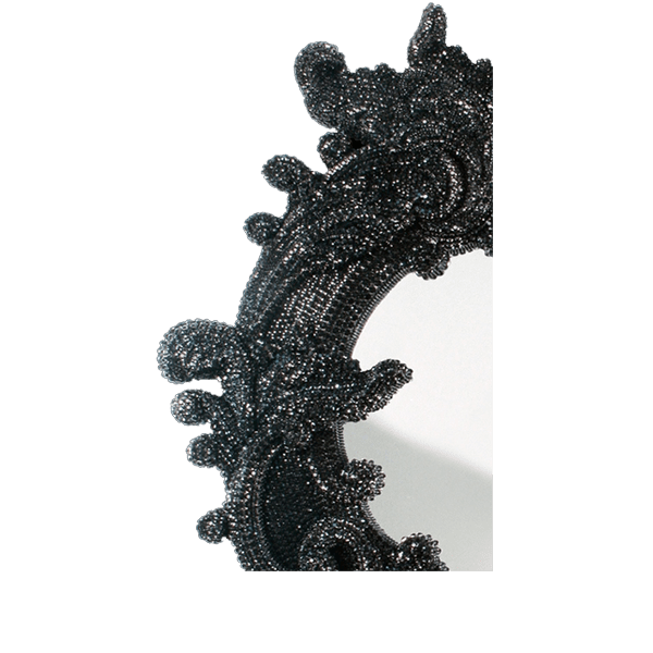 M-203-JET BB Simon Jet Black Jeweled Mirror - Image 3