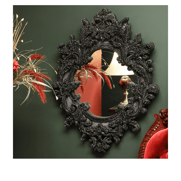 M-203-JET BB Simon Jet Black Jeweled Mirror - Image 5