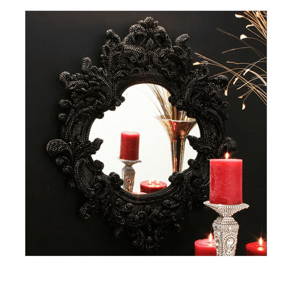 M-203-JET BB Simon Jet Black Jeweled Mirror - Image 6