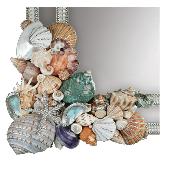 M-401-SHELL BB Simon Coastal Swarovski Bling Mirror - Image 2