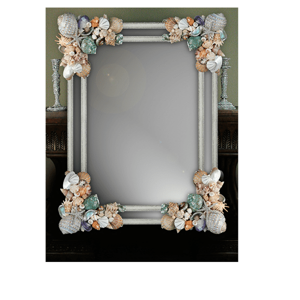 M-401-SHELL BB Simon Coastal Swarovski Bling Mirror - Image 3