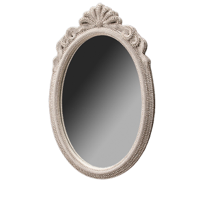 M-529-CLEAR BB Simon White Oval Crystal Mirror