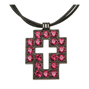 Square Cross Necklace - Rose