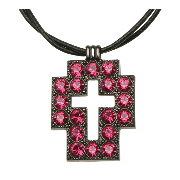 Square Cross Necklace - Rose