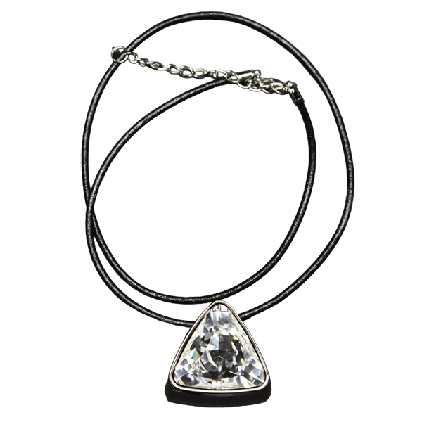Triangle Crystal Necklace - Clear - Image 2