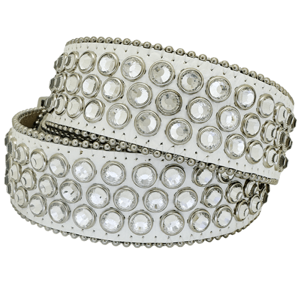 BBSIMON BELTS WHIT SWAROVSKI CRYSTAL AND ITALIAN LEATHER MADE IN USA