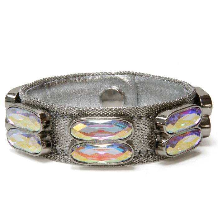B.B.SIMON CUFF-D66-SILVER MESH-AB-SF